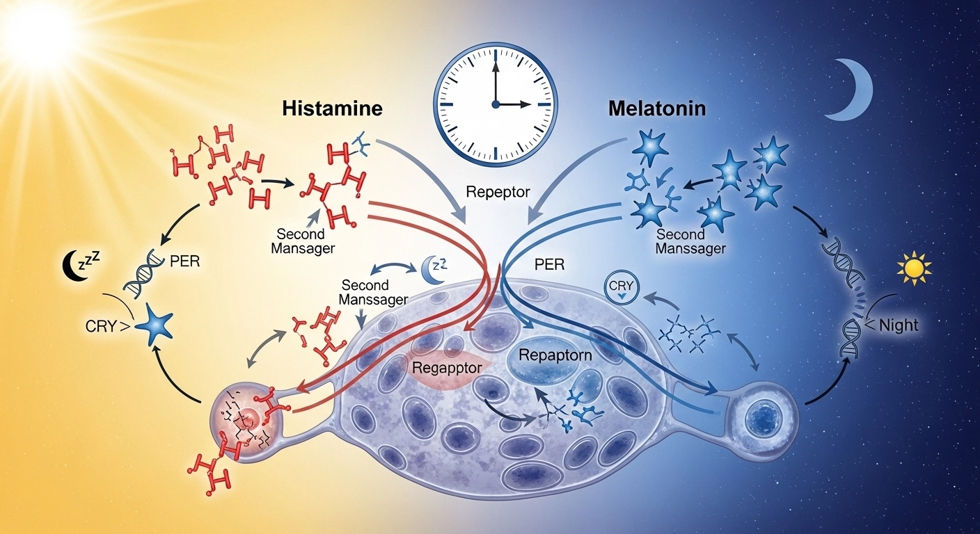 히스타민과 멜라토닌의 생체시계 조절 상호작용