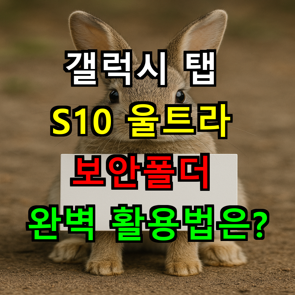 갤럭시 탭 S10 울트라 보안폴더 완벽 활용법은?