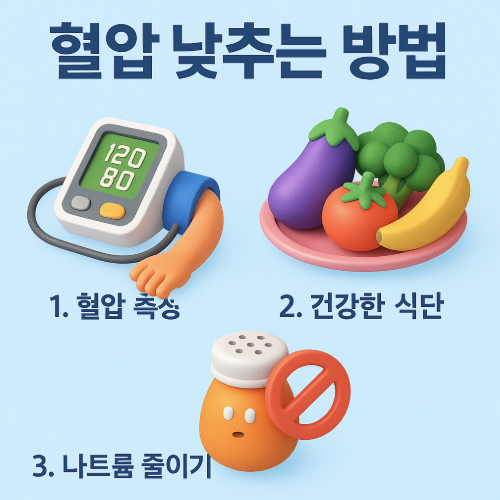 혈압 낮추는 방법 인포그래픽