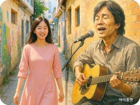 김광석 거리를 가상으로 재현(AI)