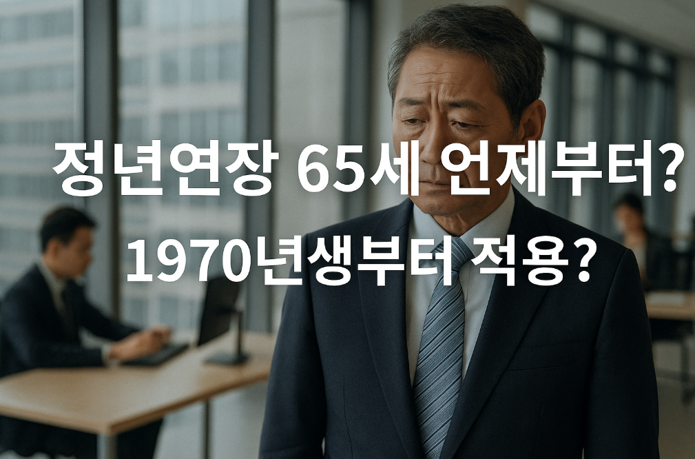 정년연장 65세 1970년생부터 적용? 3분 완벽 정리