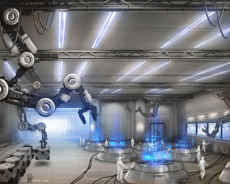 미래사회의 최첨단 생산체제를 보여주는 이미지