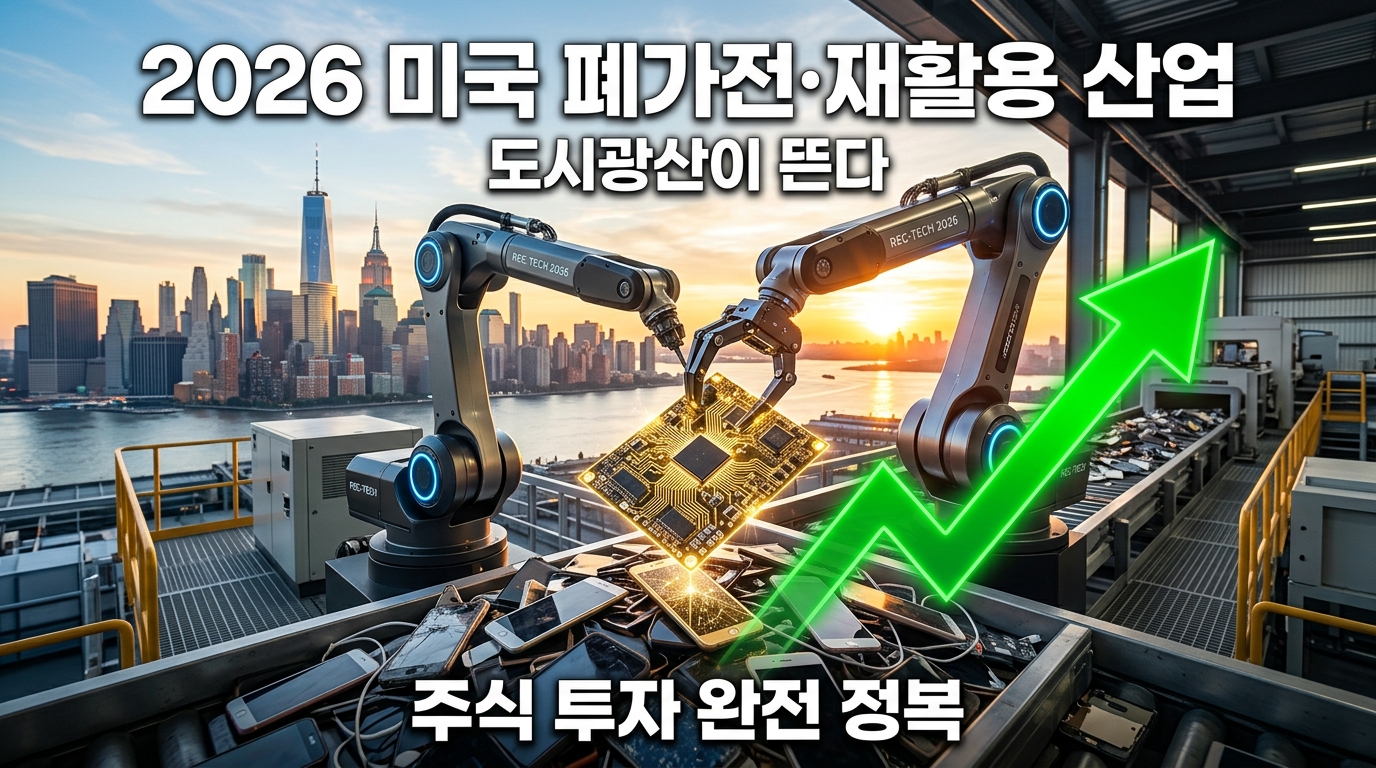 2026년 미국 폐가전&middot;전자폐기물 재활용 관련주 분석, 도시광산 산업이 뜬다