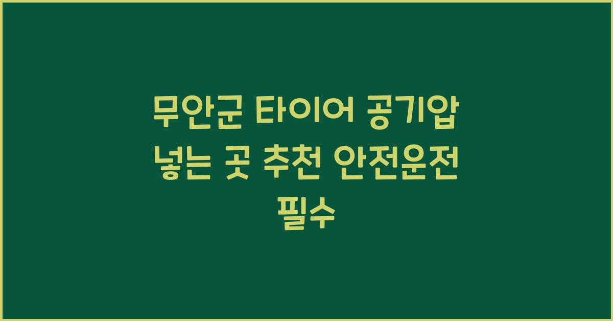 무안군 타이어 공기압 넣는 곳