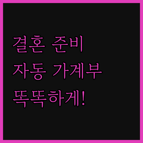 똑똑한 결혼 준비, 자동 계산 가계부