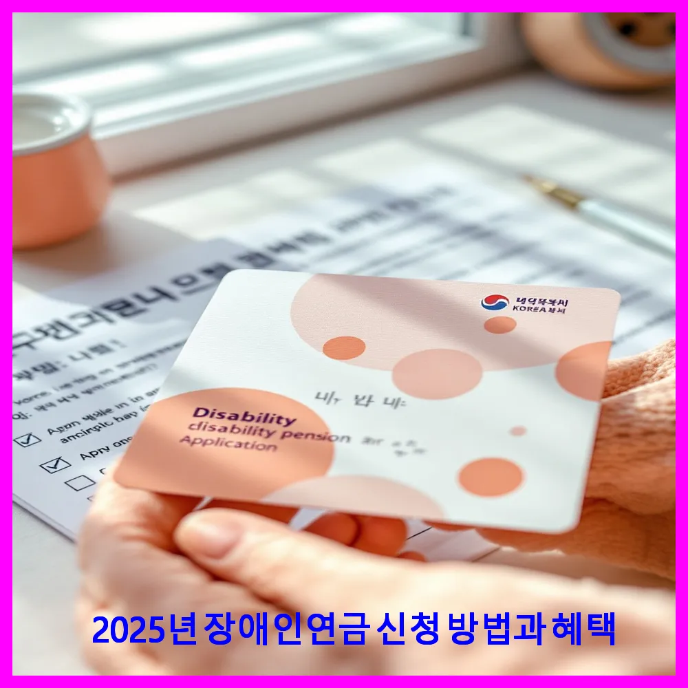 2025년 장애인연금 신청 방법과 혜택