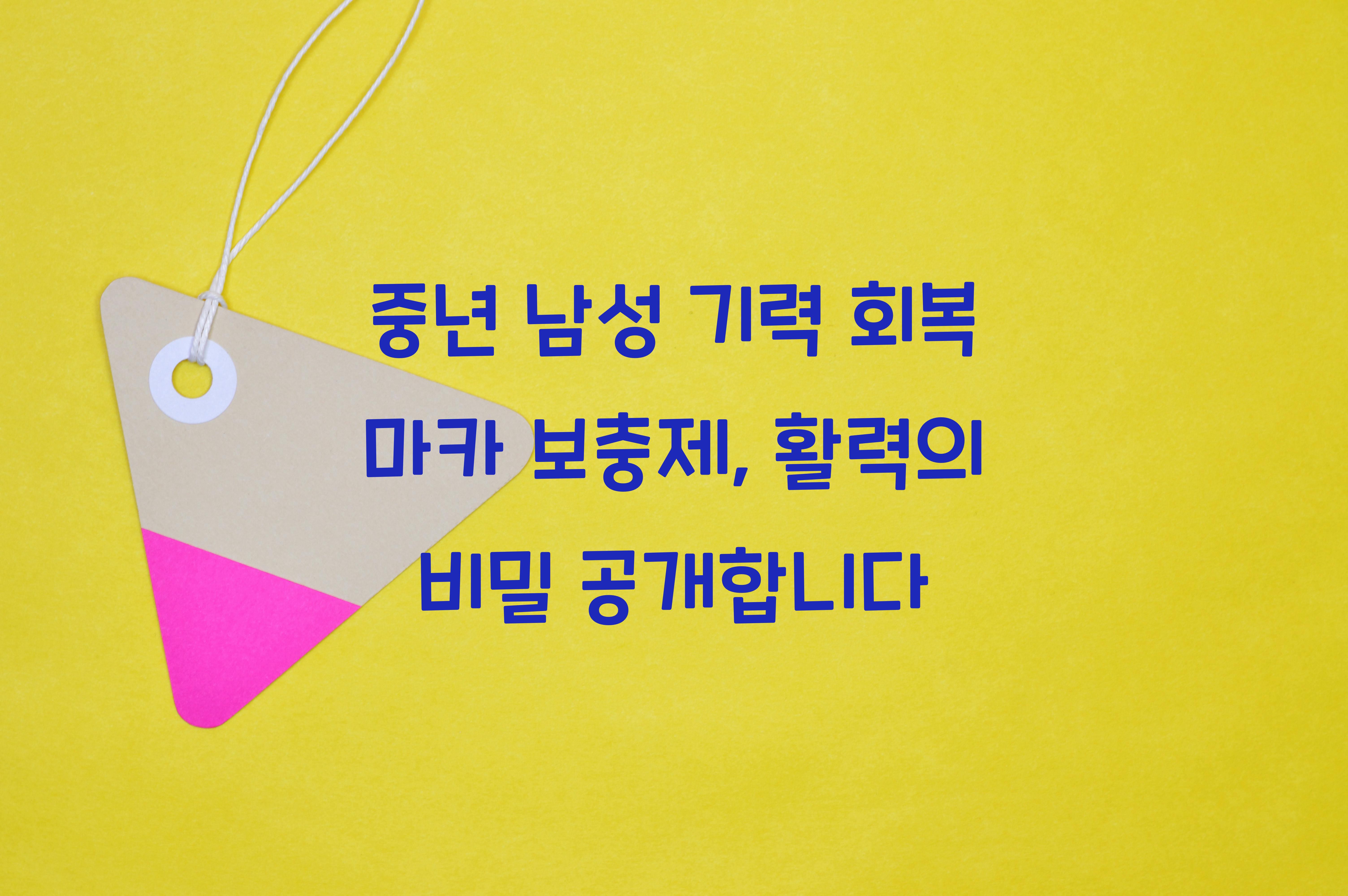 중년 남성 기력 회복 마카 보충제