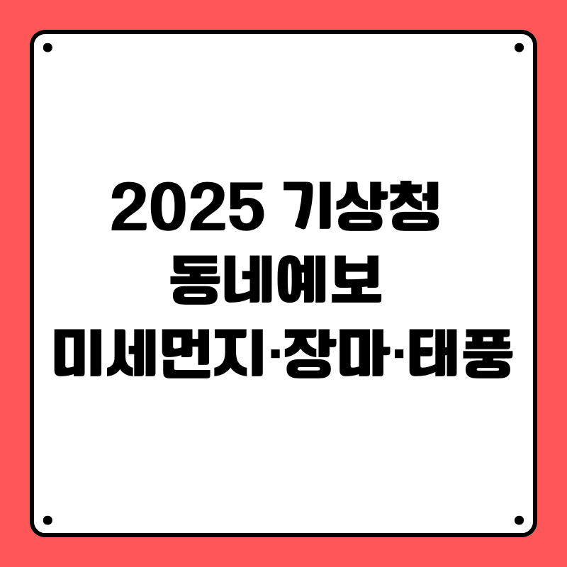2025 기상청 동네예보 |미세먼지·장마·태풍