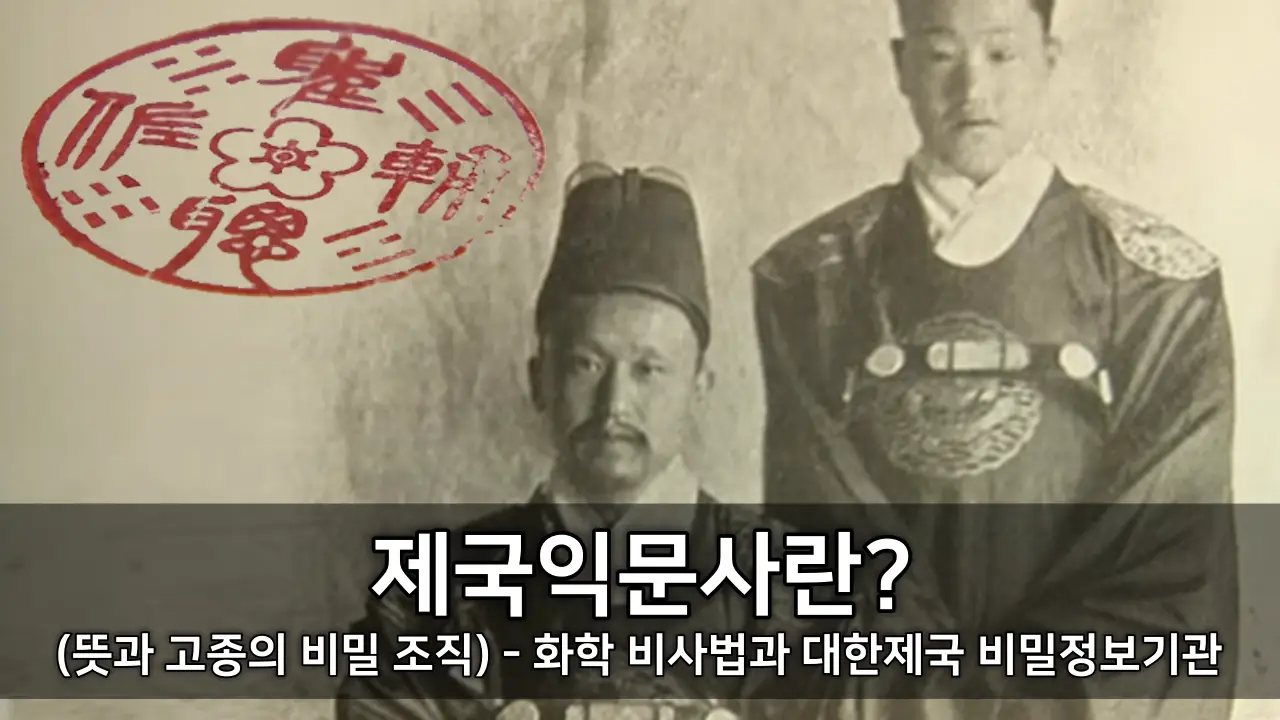 제국익문사란? (뜻과 고종의 비밀 조직) - 화학 비사법과 대한제국 비밀정보기관