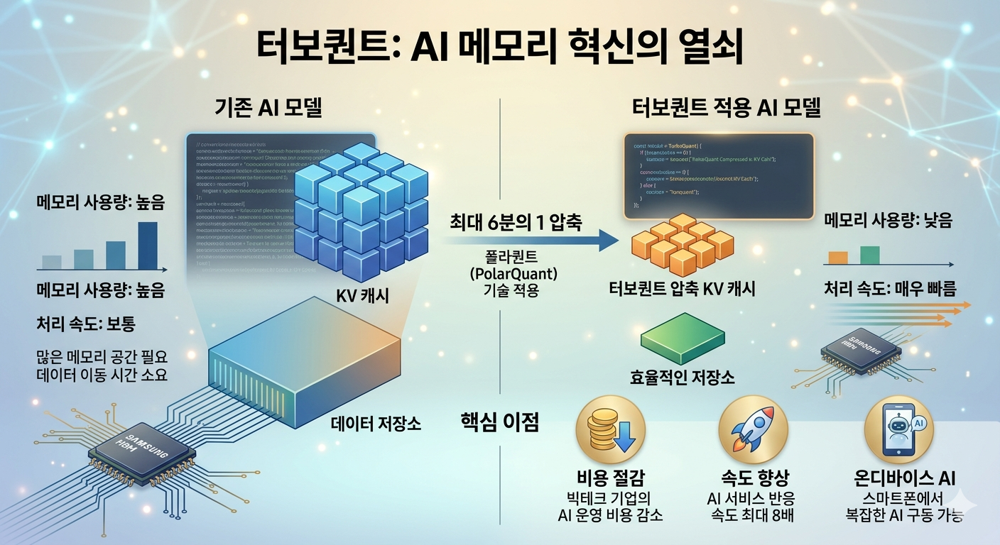 구글이 발표한 터보퀀트 AI 메모리 지각변동! 삼성전자 주가 떡락인가? 아님 폭등인가?
