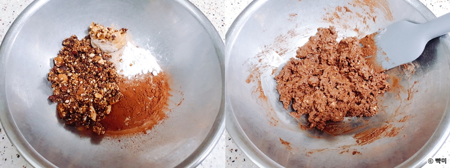 믹싱볼에 분량의 단백질 빵 재료를 모두 담고 잘 섞어주기