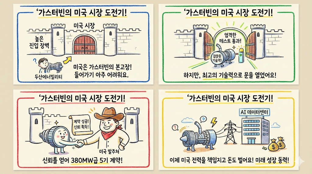 북미 시장으로 수출되는 대형 가스터빈