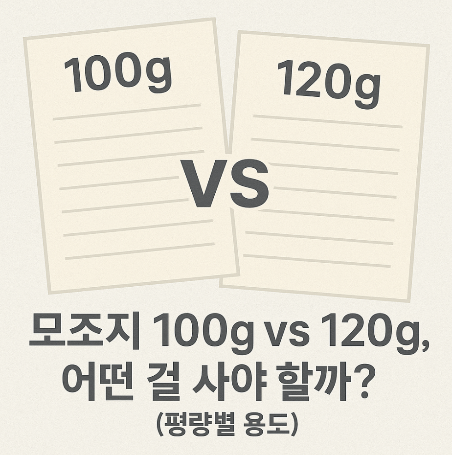 모조지 100g vs 120g, 어떤 걸 사야 할까? (평량별 용도)