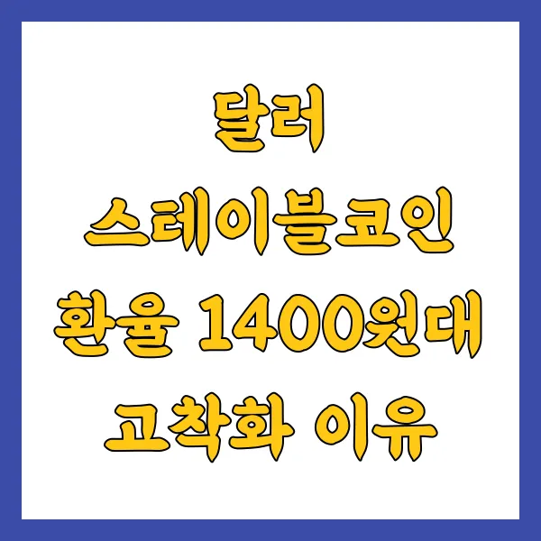 달러 스테이블코인 환율 1400원대 고착화 이유