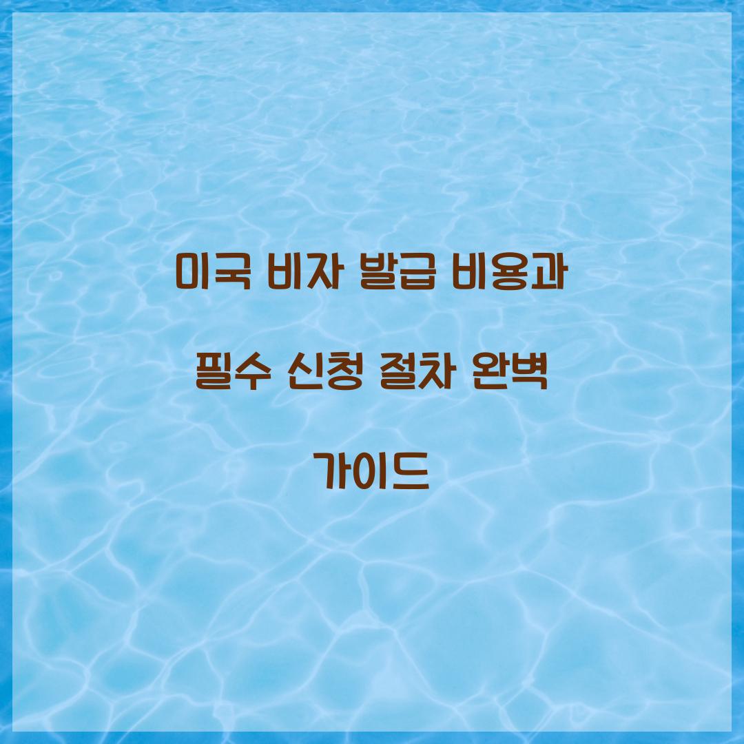 미국 비자 발급 비용