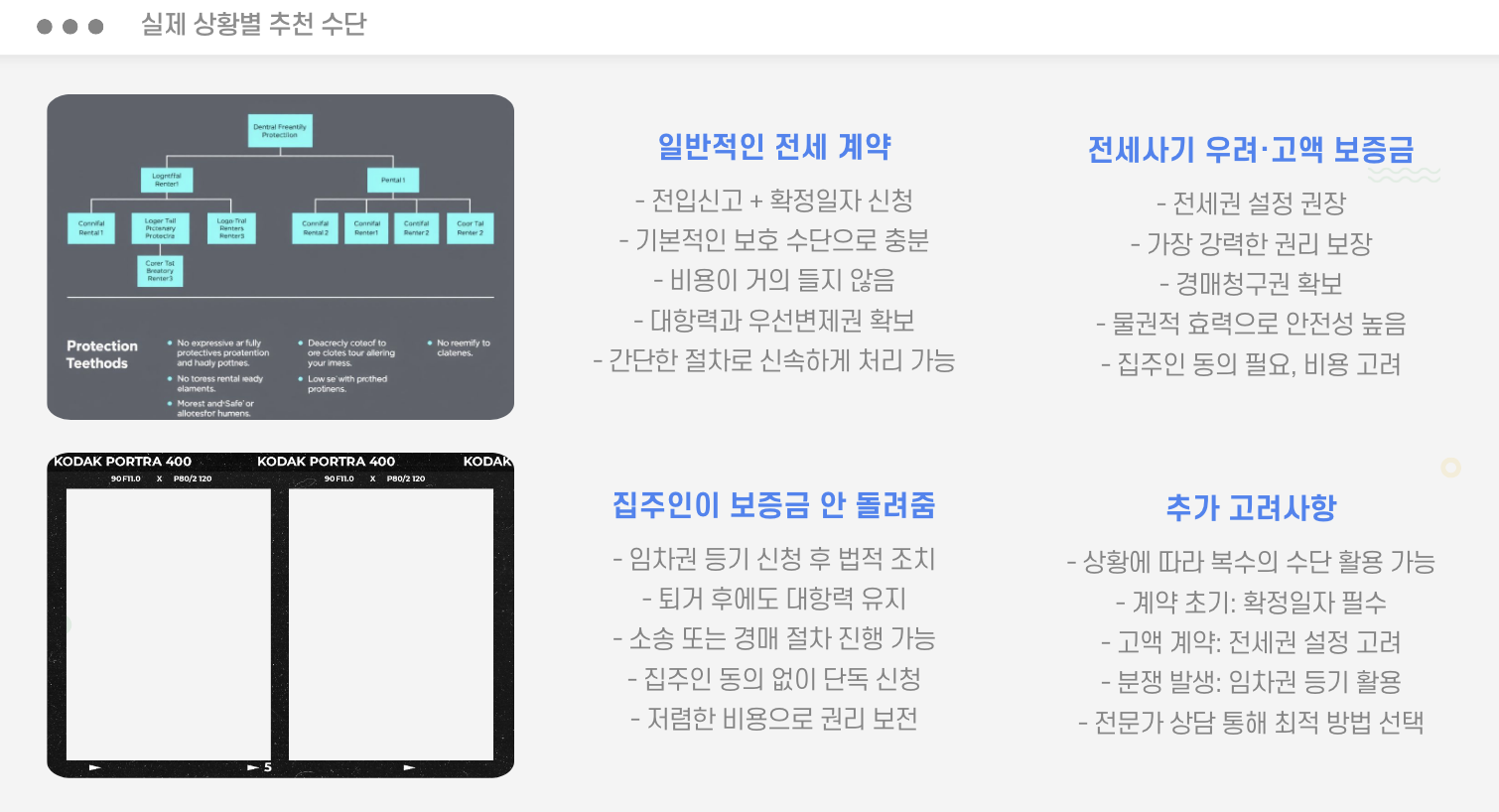 상황별 추천 수단