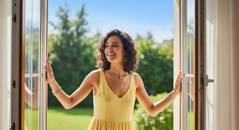 맑은 날씨가 시작될 때 환기를 시도