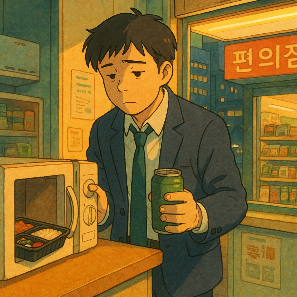 "빠른 식사에 익숙해진 도시인의 리듬 잃은 저녁"