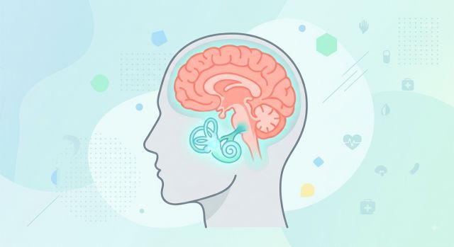 어지럼증 원인 귀 문제와 뇌 문제 비교 일러스트