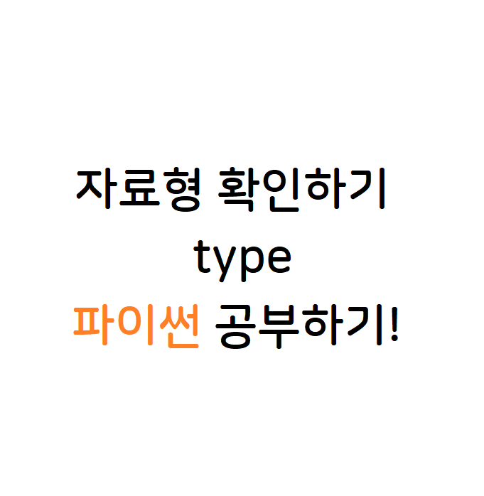 파이썬 자료형 확인하기