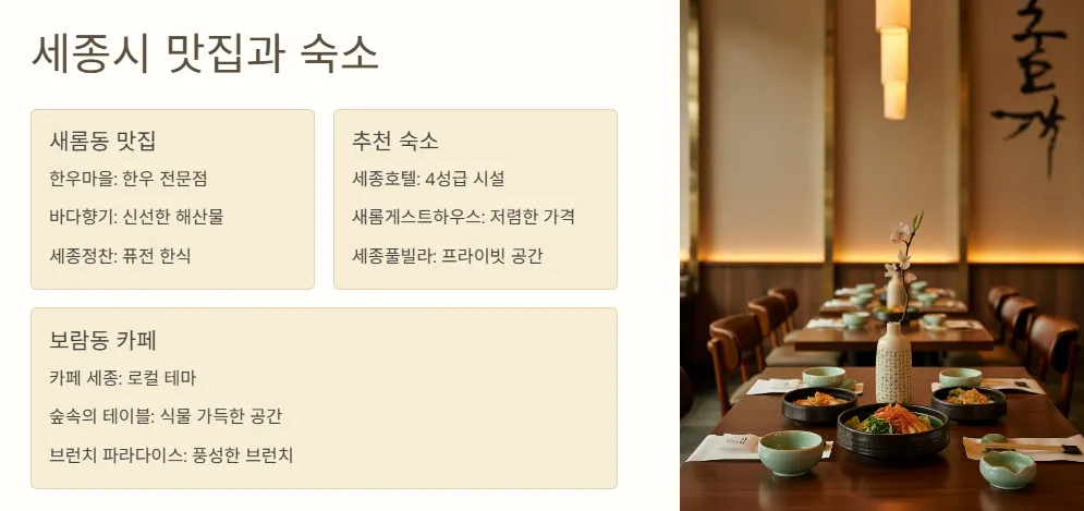 세종시 맛집과 숙소