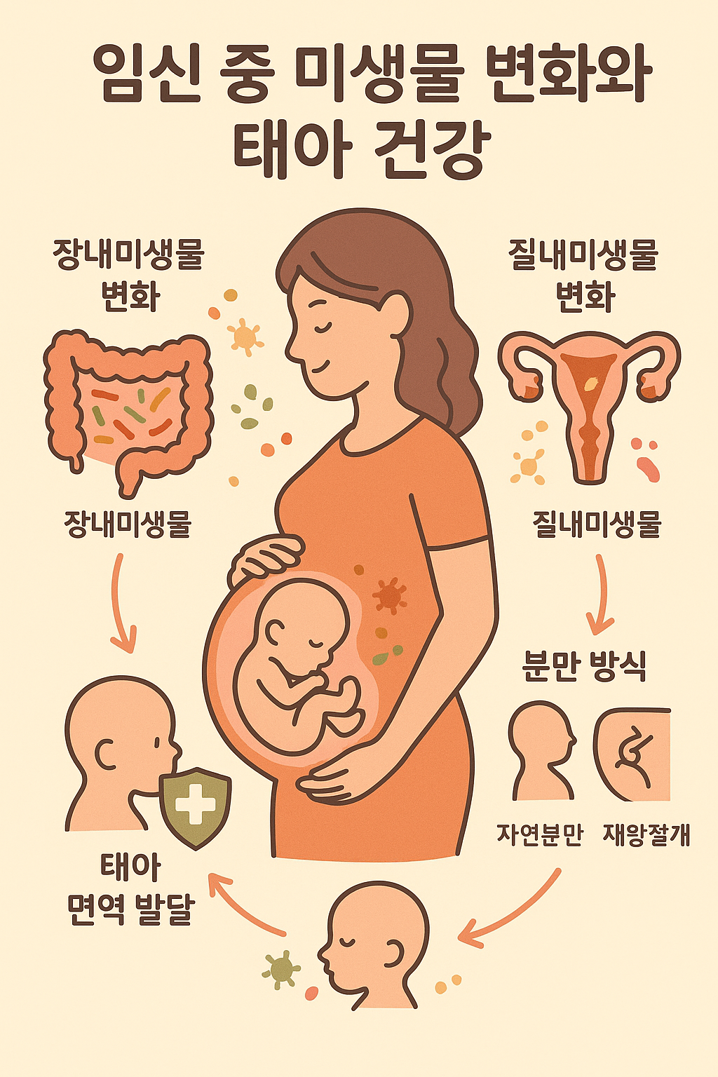 임신 중 미생물 변화와 태아 건강 관련 사진