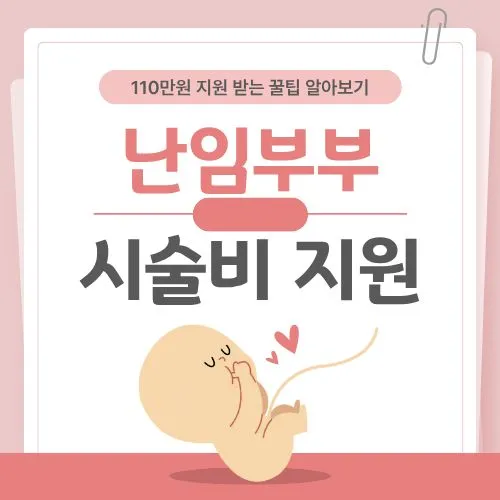 난임부부 시술비 지원, 소득기준 폐지! 110만원 지원 받기 (출산당 25회, 온라인 신청 총정리)