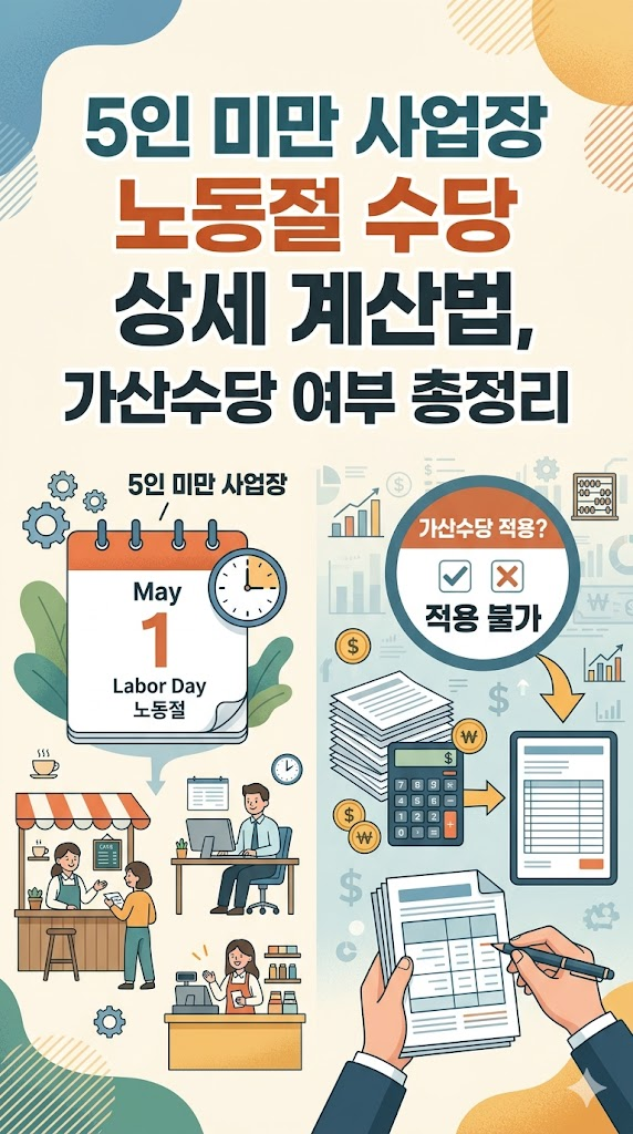 5인 미만 사업장 노동절 수당 상세 계산법, 가산수당 여부 총정리