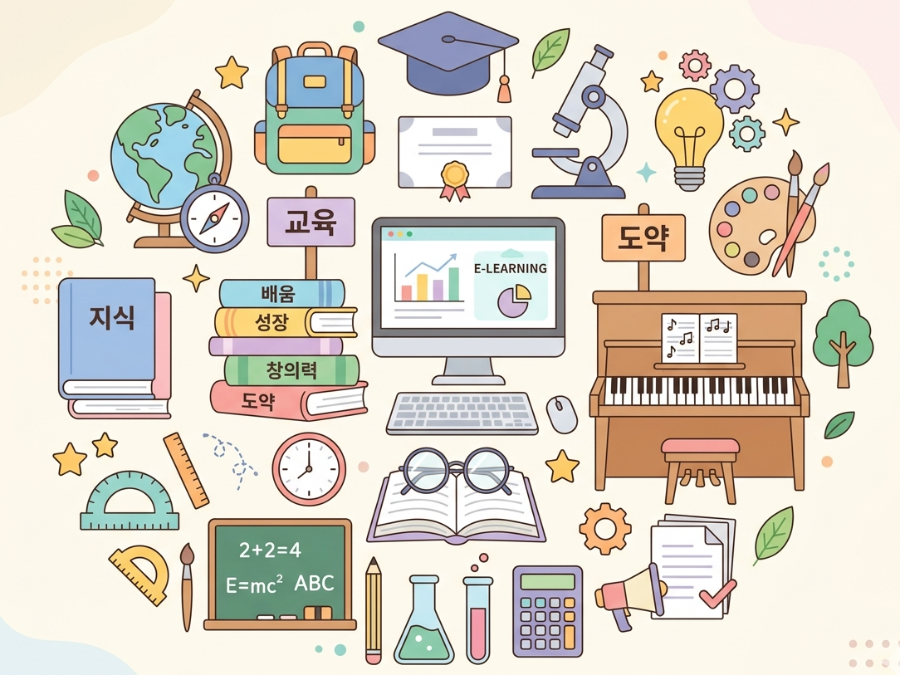 학원, 서점, 안경점 등 교육급여 바우처 사용 가능처 아이콘