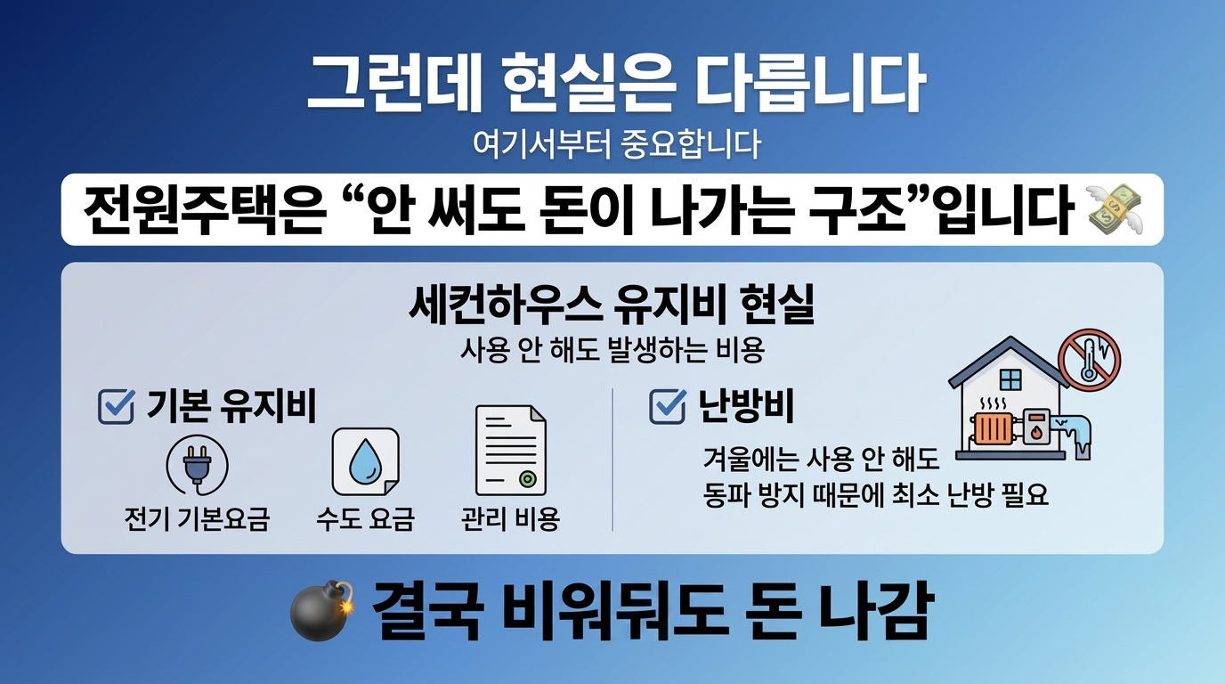 전원주택은 안 써도 돈이 나가는 구조