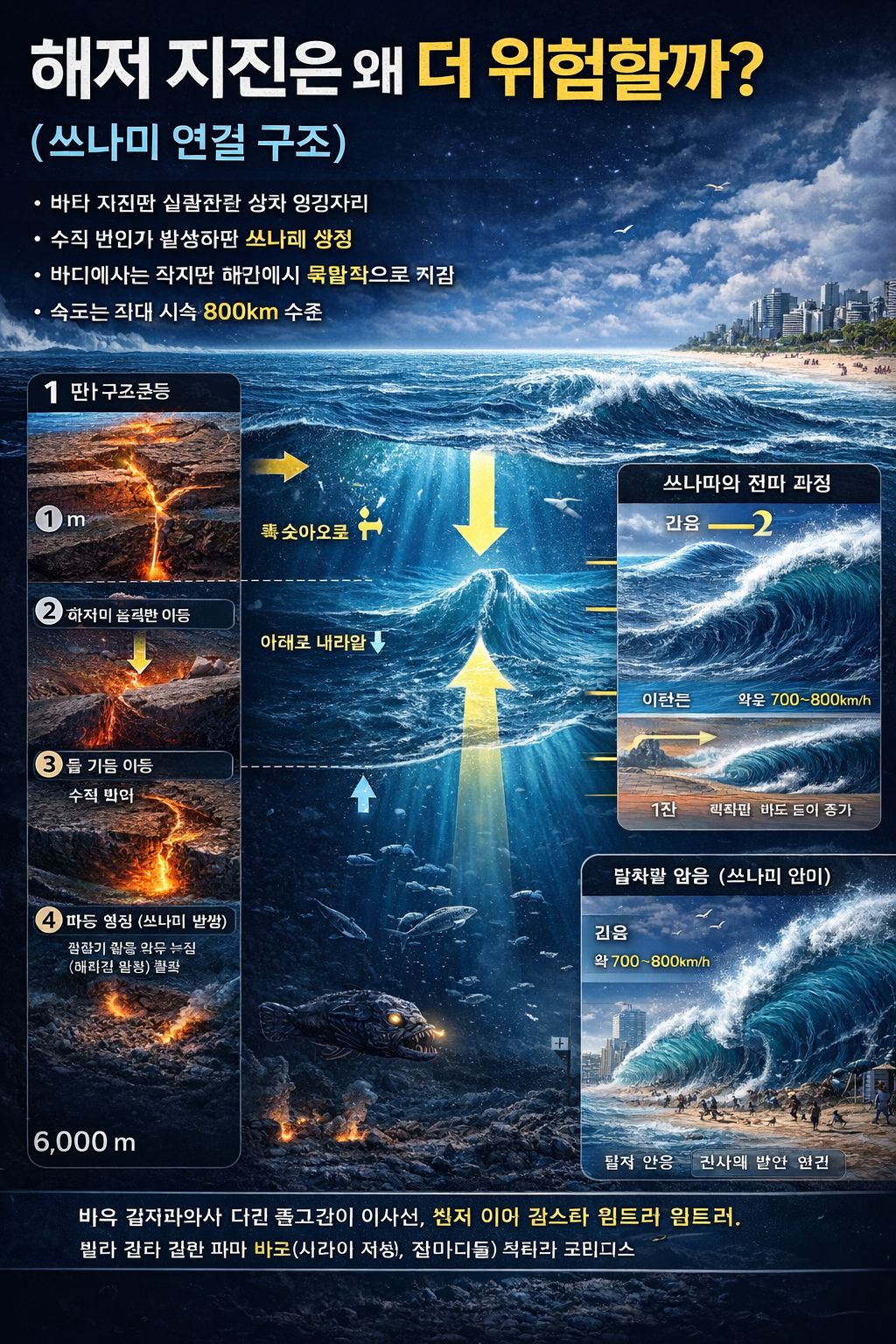 해저 지진은 왜 더 위험할까 쓰나미로 이어지는 구조