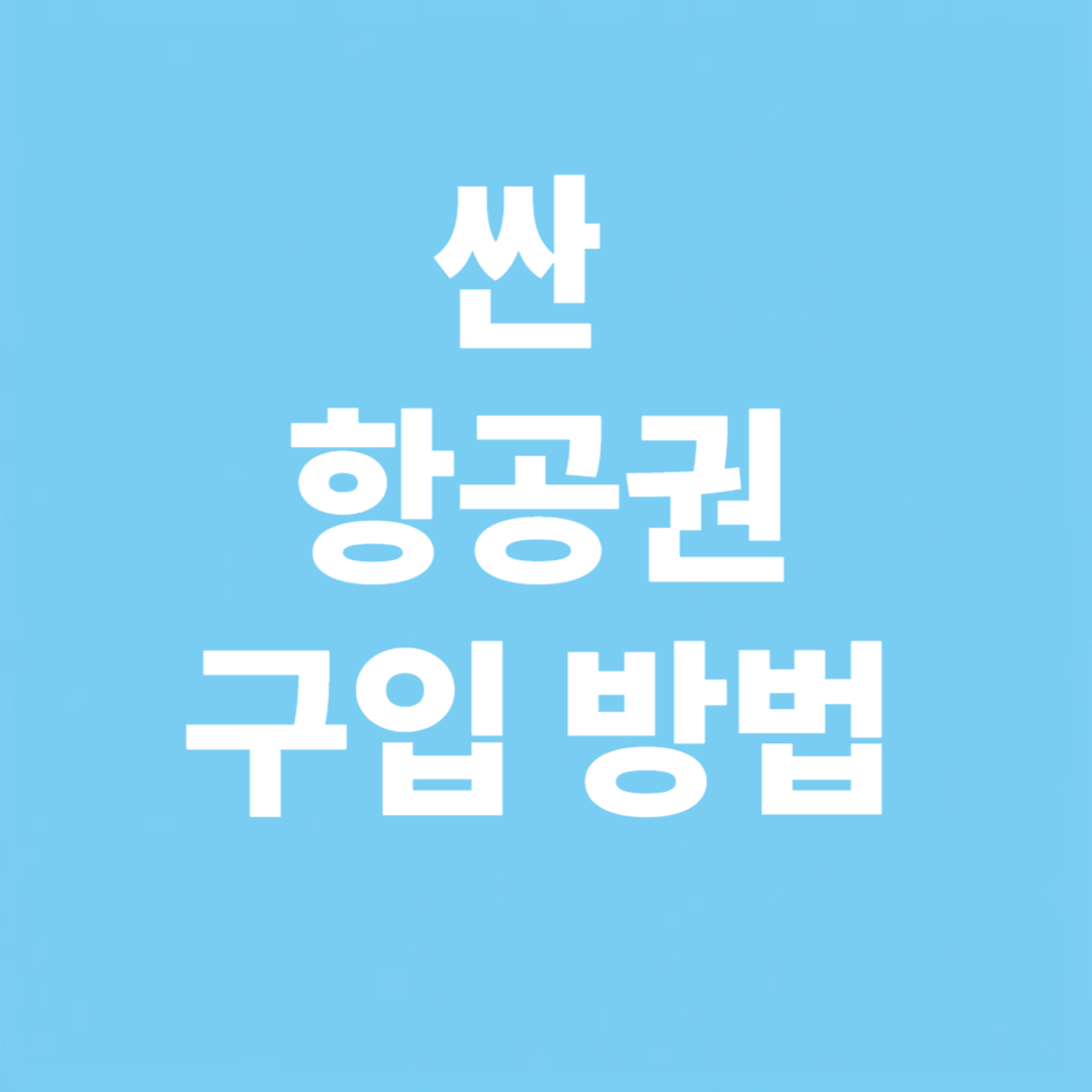 항공권 싸게 사는 내부 비법