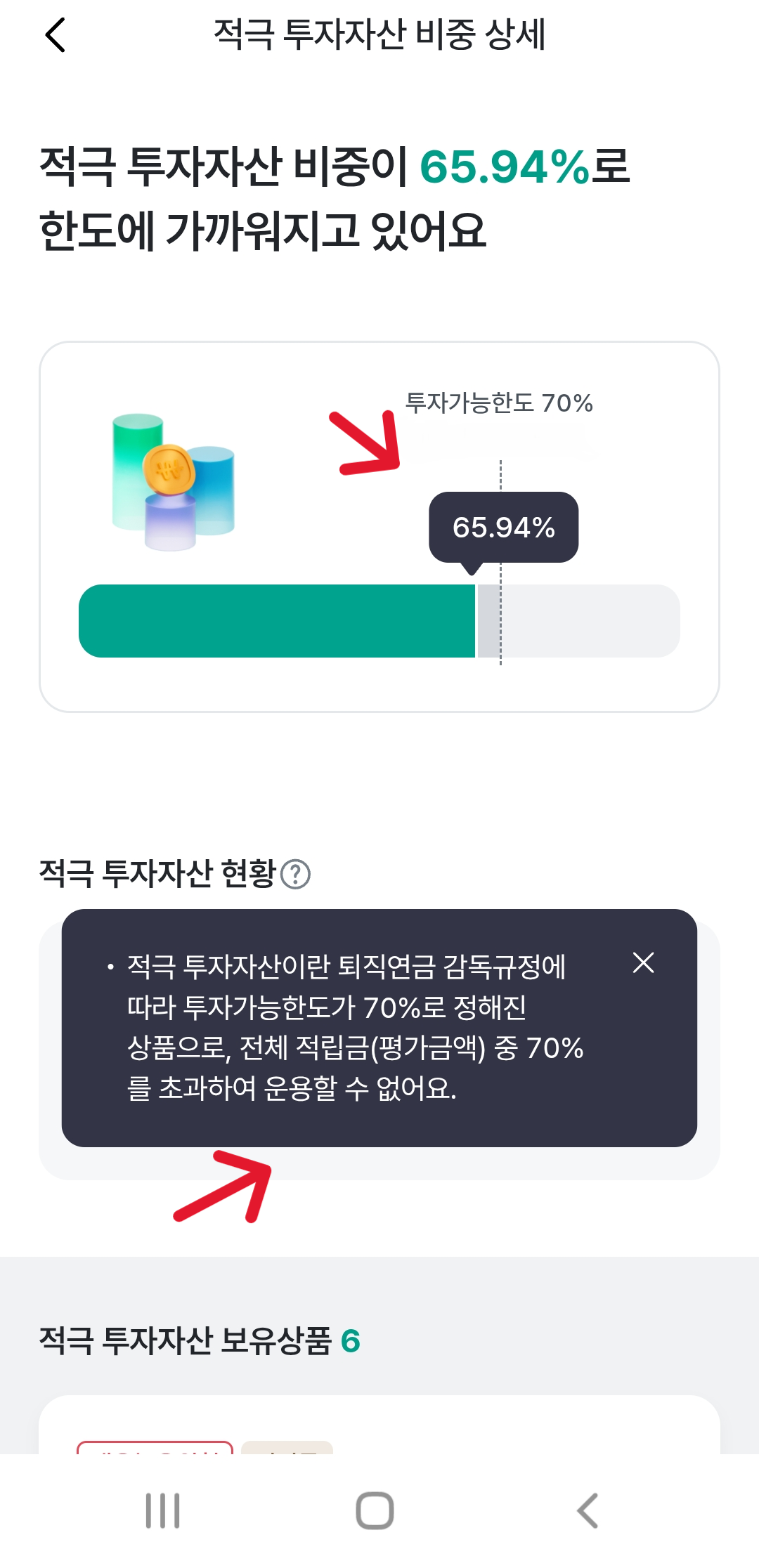 하나은행 적극투자자산 비중 체크