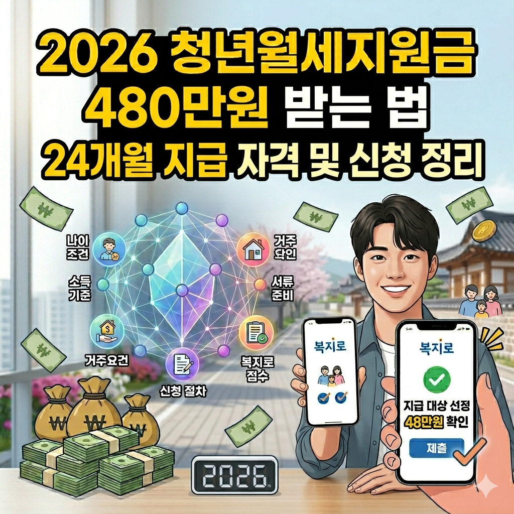 2026 청년월세지원금 480만원 받는 법 (24개월)