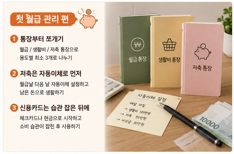 첫 월급 통장 쪼개기 관리법
