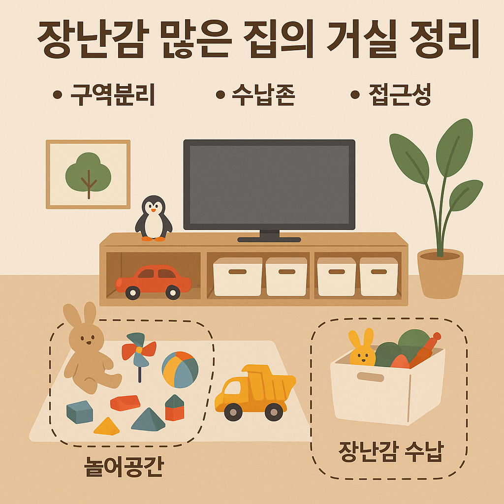 장난감이 많은 집의 정리 구분 예시