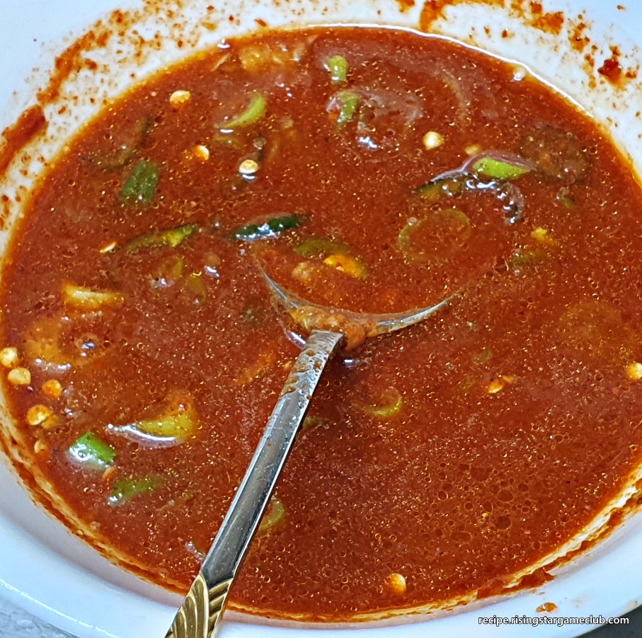 두부조림 양념을 완성한 사진