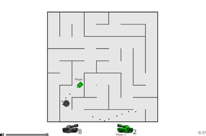 4인용-탱크게임하기-플레이-적의-탱크를-조준하여-폭파-시키는-화면