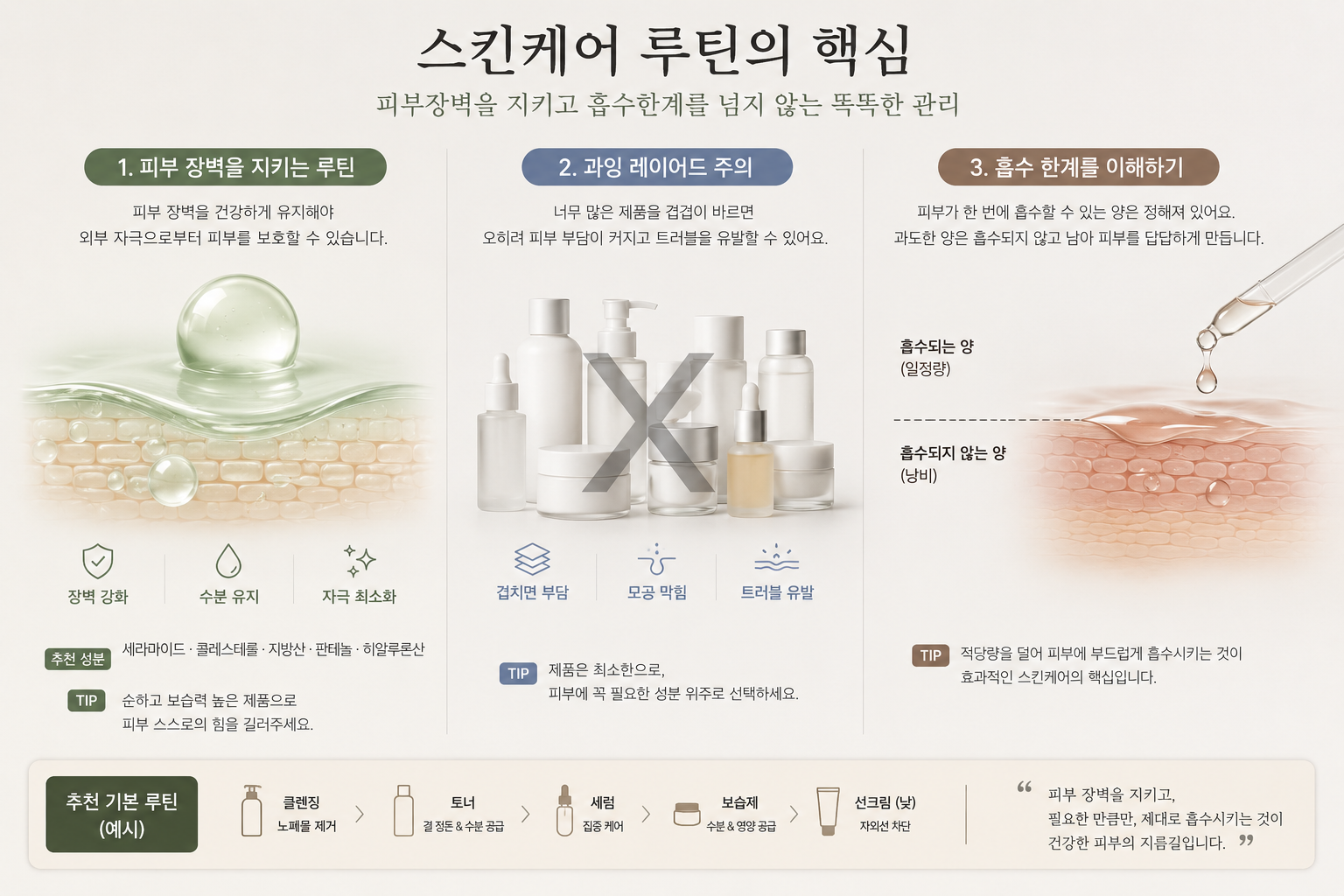 스킨케어 루틴 핵심 가이드