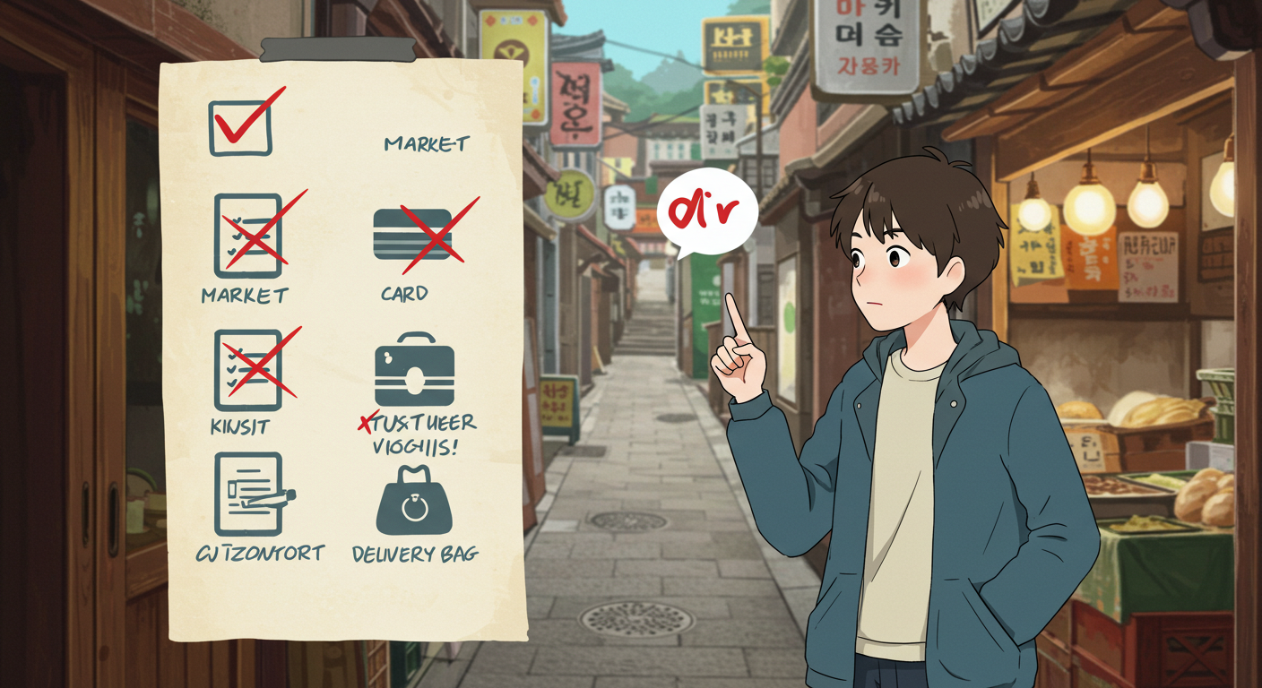 사용 전 체크리스트를 확인하는 시민