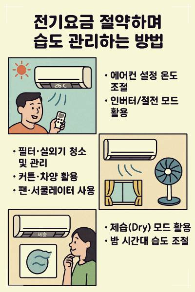 여름철 전기요금 절약하며 습도 관리하는 방법
