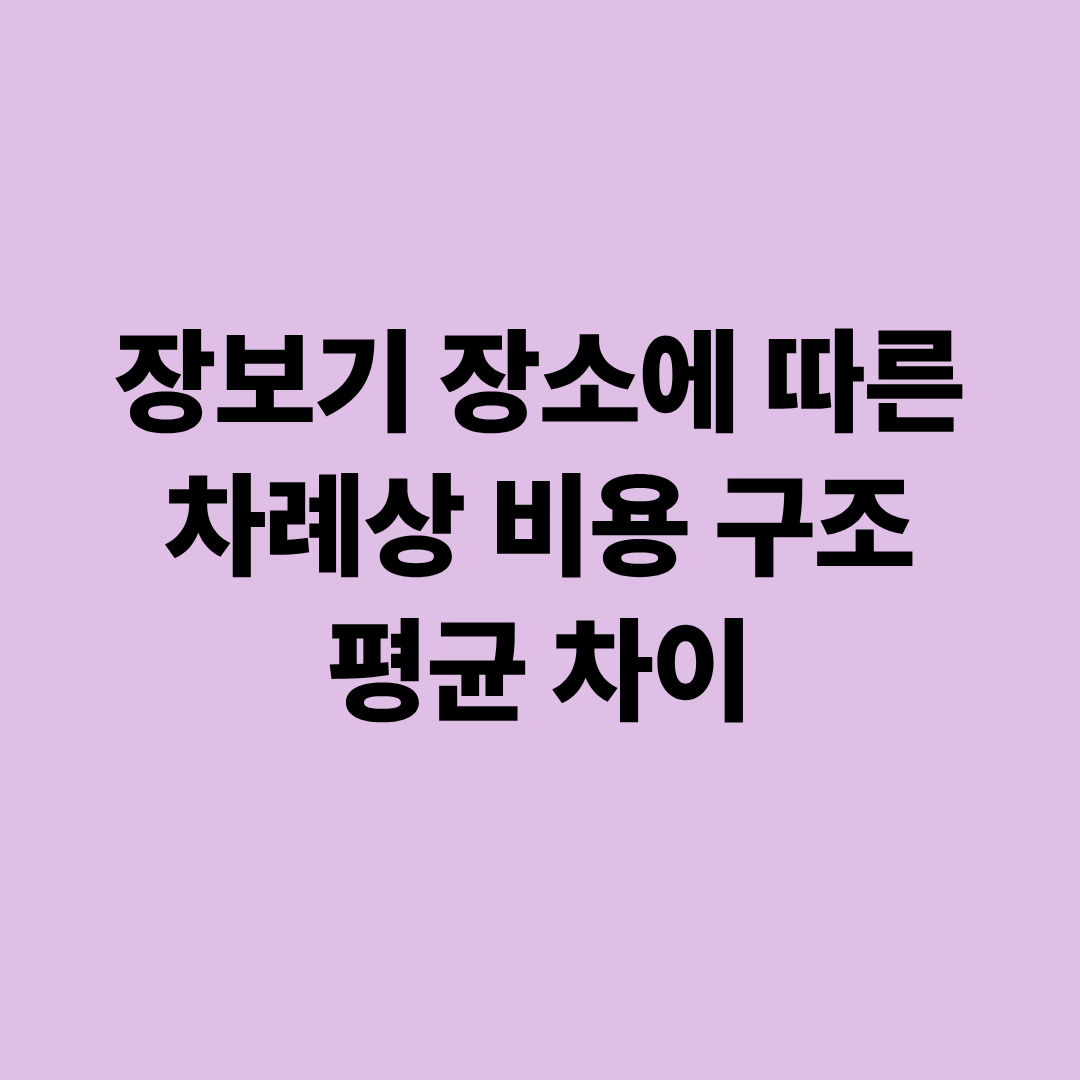 장보기 장소에 따른 차례상 비용 구조와 평균 차이