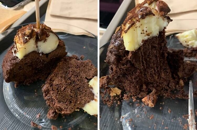 초코 크림치즈 스콘 단면