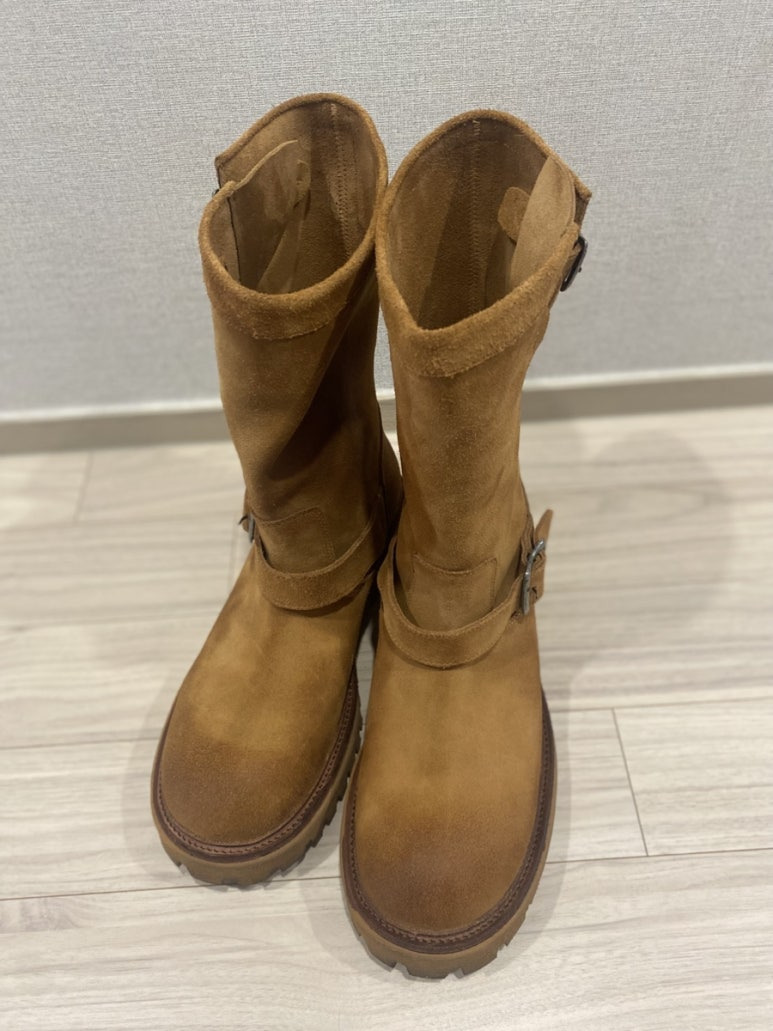 야세(YESE) 페더 코만도솔 카우하이드 남자엔지니어부츠 베이지 웨스턴부츠