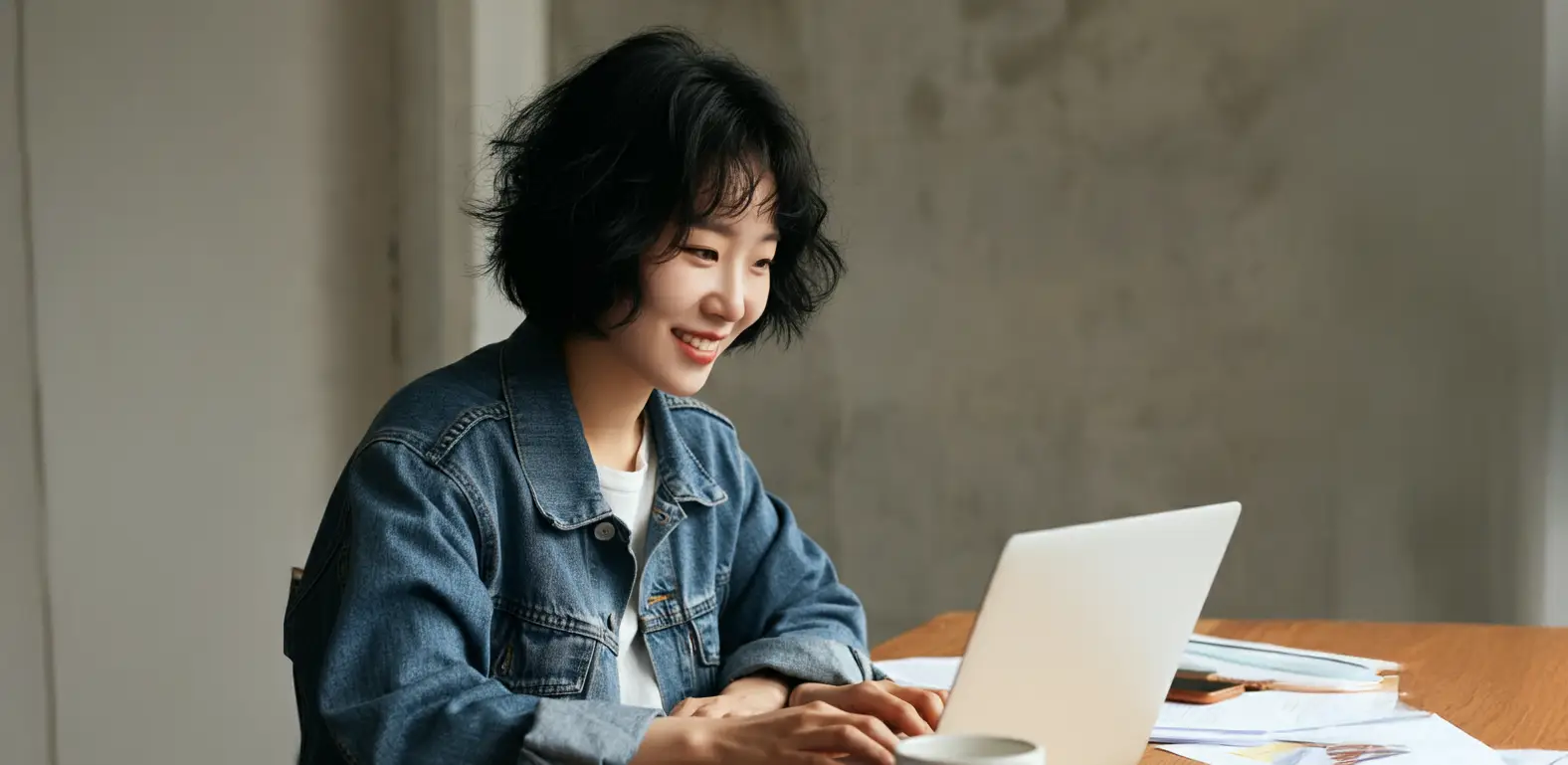 문서 작업을 하는 여성