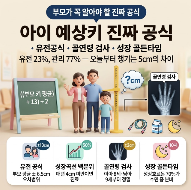 아이 키성장 예상키 계산법 공식