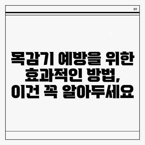 목감기 예방을 위한 효과적인 방법, 이건 꼭 알아두세요