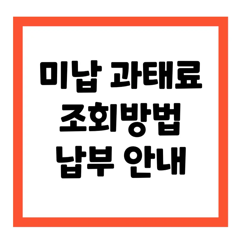 미납 과태료 조회