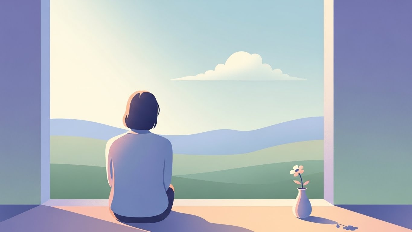 Emotional illustration expressing beauty, time, and precious memories