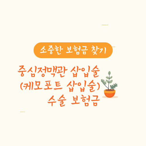 중심정맥관 삽입술(케모포트 삽입술) 수술 보험금